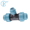 PP Compression Fittings 90 Degree Tee for HDPE Irrigation Pipe